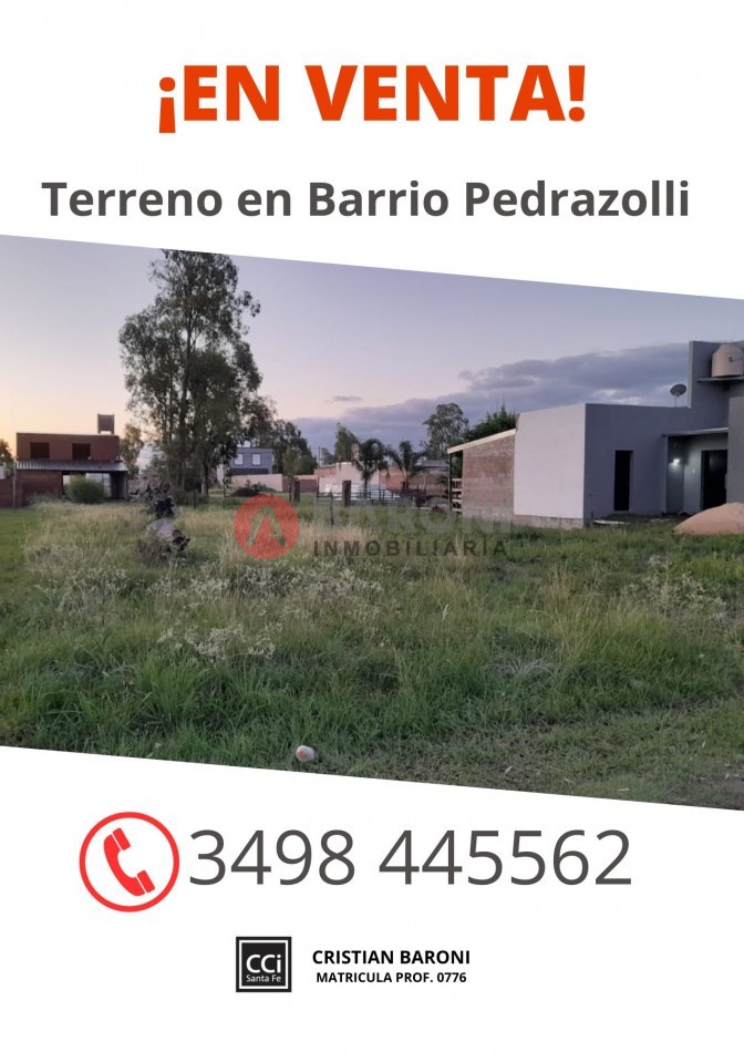 Lote en Barrio Pedrazolli - San Justo ( Santa Fe )