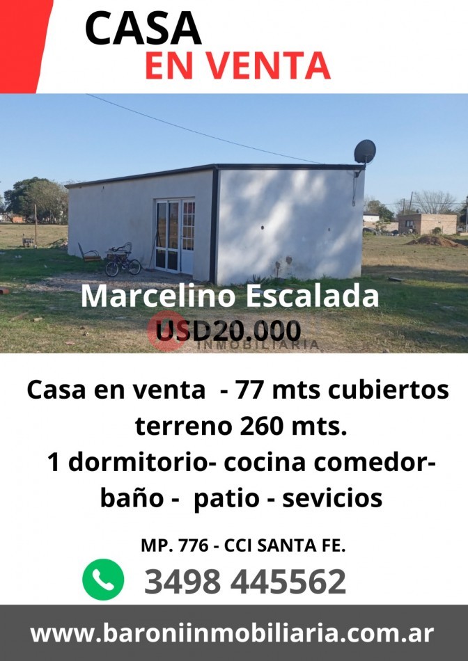 CASA EN VENTA EN MARCELINO ESCALADA