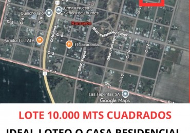 EN VENTA LOTE EN RAMAYON  PROVINCIA DE SANTA FE - 10.000 MTS CUADRADOS ( 1 MANZANA )