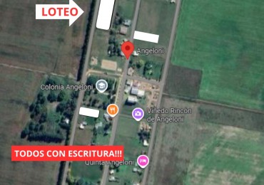 lotes disponibles en COLONIA ANGELONI - PCIA DE SANTA FE