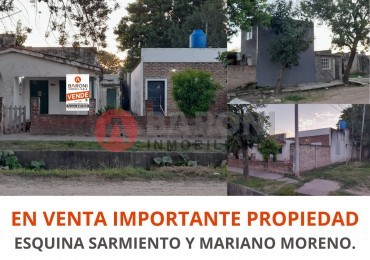 ATENCION INVERSORES / SE VENDE PROPIEDAD  - INMUEBLE UBICADO EN  ESQUINA,  ENTRE LAS CALLES  MARIANO MORENO Y SARMIENTO EN SAN JUSTO SANTA FE.